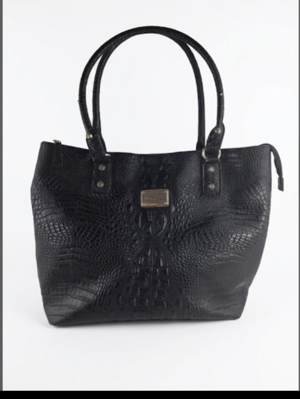 Marc Fisher Black Croc-Embossed Tote Bag - Women